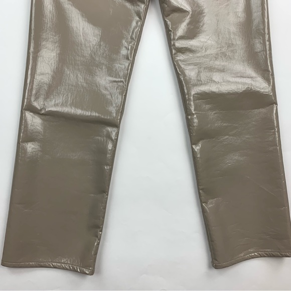 AGOLDE Recycled Leather 90’s Pinch Waist Pant in Quail Patent Sz 31 - Picture 14 of 15